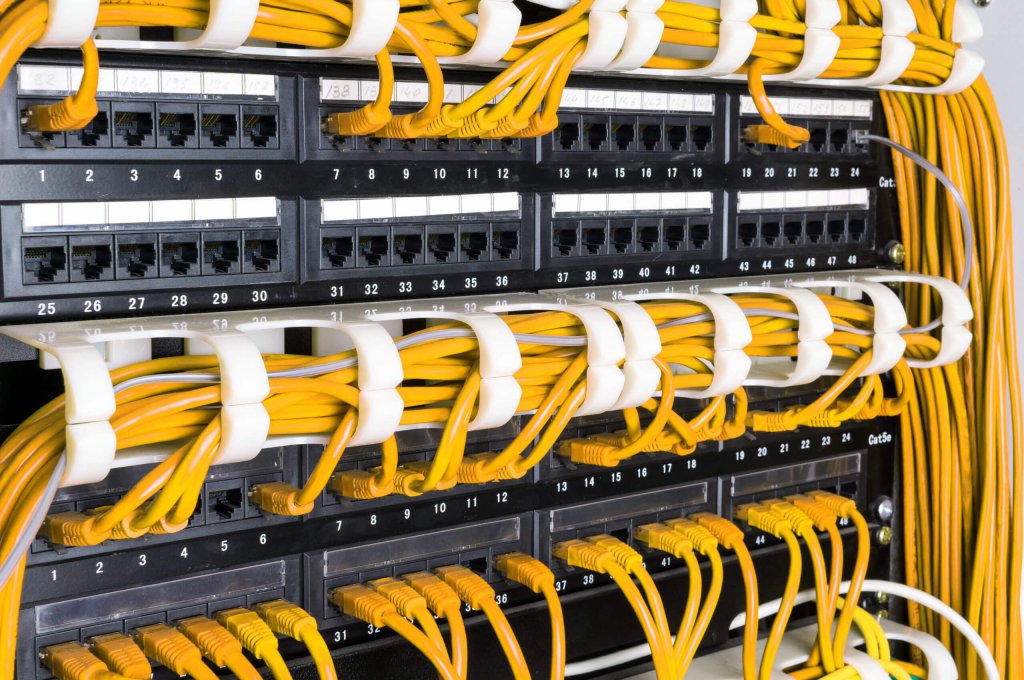 cables, patch panels and switches as part of structured cabling solutions and system